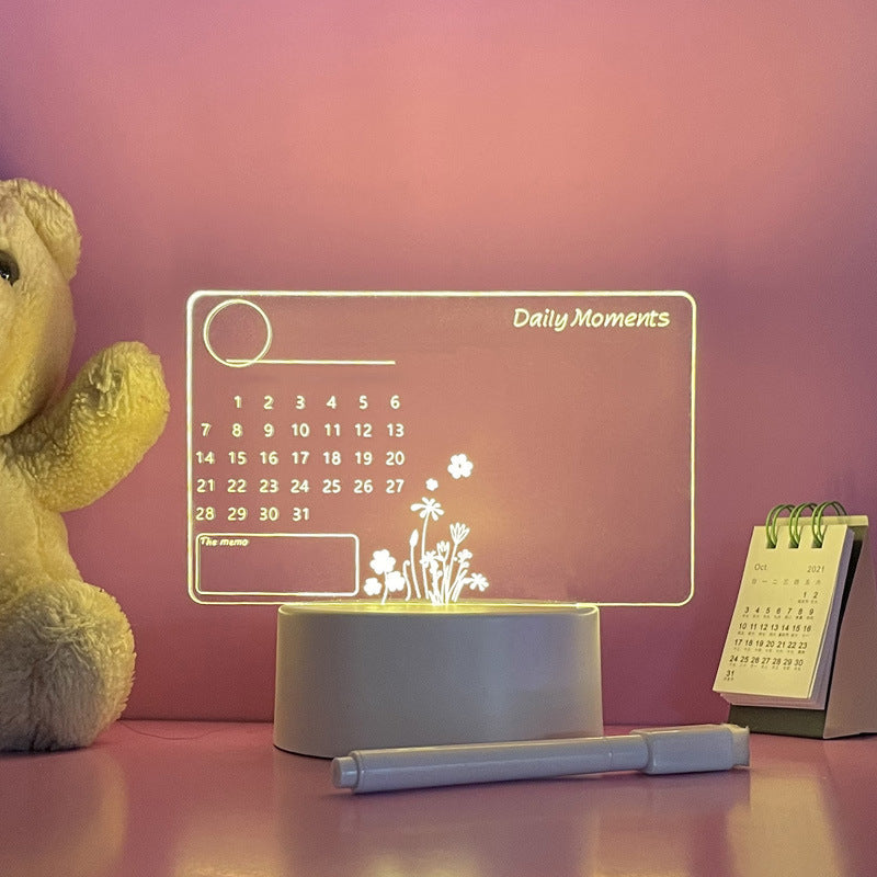 “Acrylic LED Night Lamp with Writable Message Board & Calendar – USB Powered” BEST GIFT ITEM