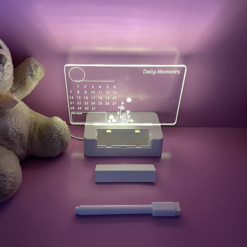 “Acrylic LED Night Lamp with Writable Message Board & Calendar – USB Powered” BEST GIFT ITEM