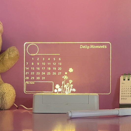 “Acrylic LED Night Lamp with Writable Message Board & Calendar – USB Powered” BEST GIFT ITEM